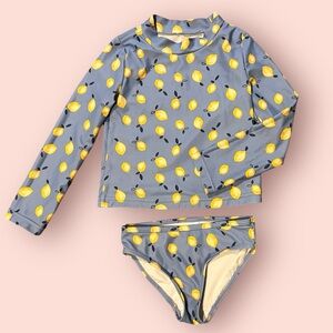 Carters Lemon Print Two Piece Swimsuit Size 5T